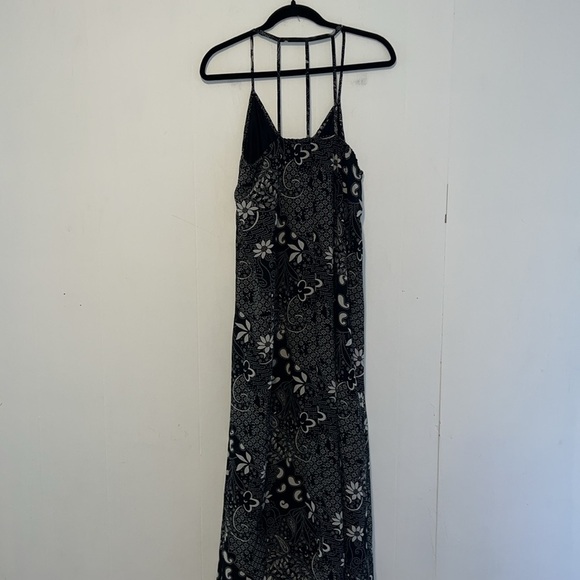 Mimmer Black & White Floral Maxi Dress With Spaghetti Straps Q31* - Picture 2 of 5